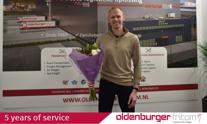 René Bos celebrates 5 years of service at Oldenburger|Fritom.
