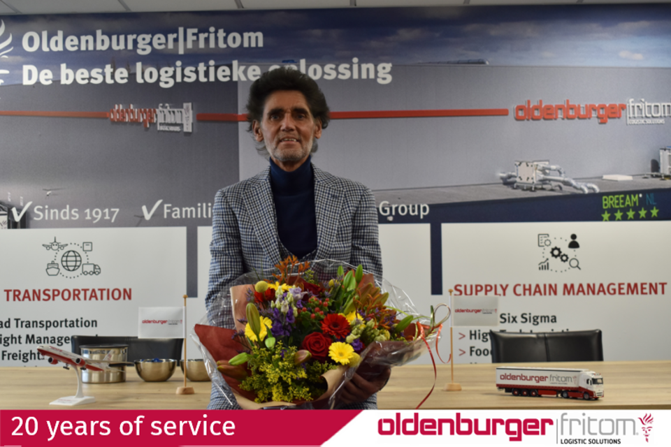 CEO René Dale celebrates 20 years of service at Oldenburger|Fritom.